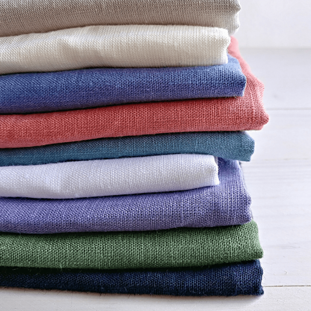 Colorful linen fabrics